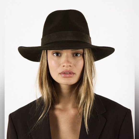 Janessa Leone Auggie Dark Olive Felt Hat - Picture 6 of 7